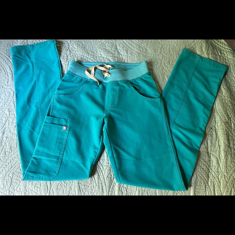 Figs Teal Cade scrub bottoms in XXS-T